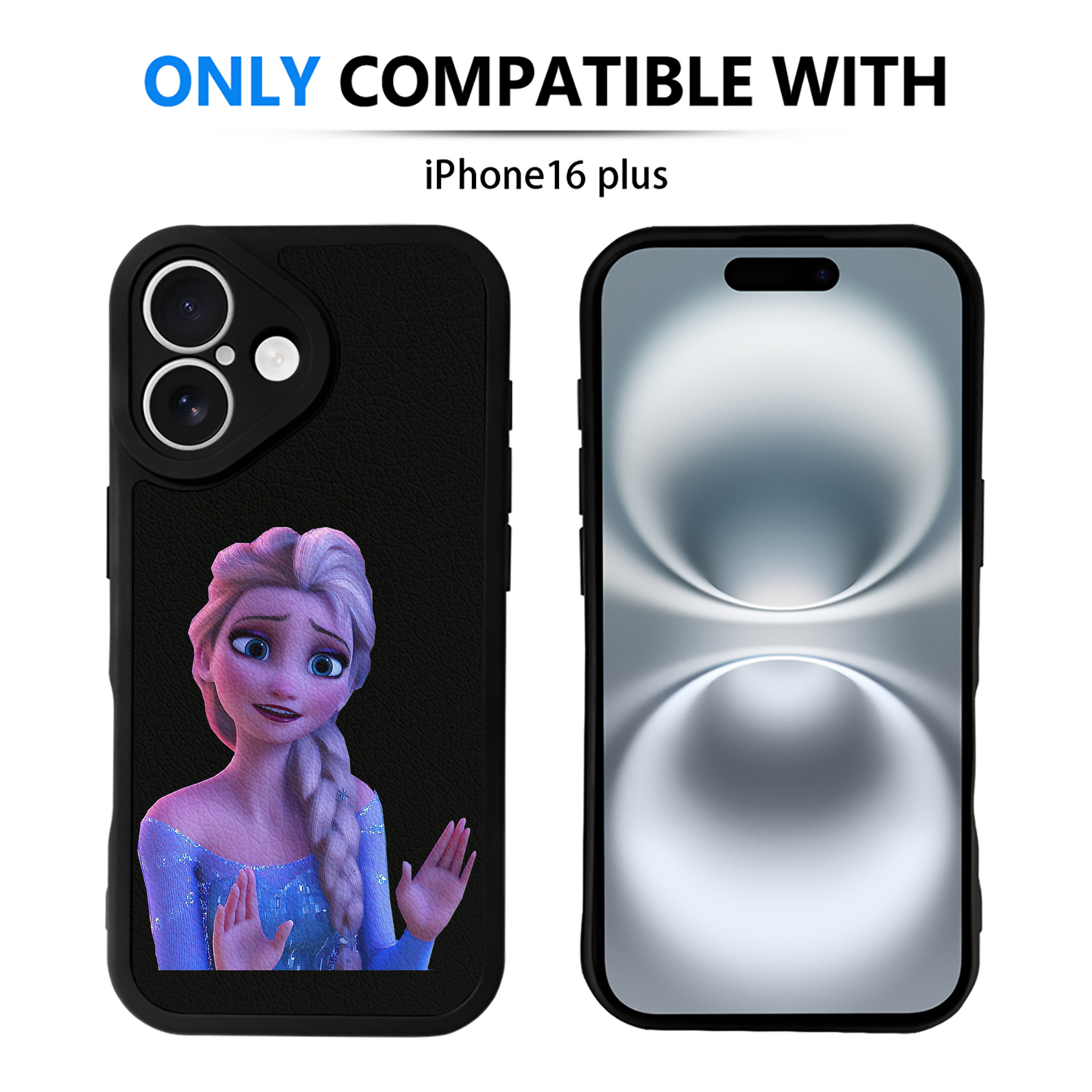 （画像用） アナと雪の女王 アンナ エルサ Frozen Anna Elsa 【iPhone 16シリーズ対応】シリコンスマホケース（レザー調） 材質：シリコン